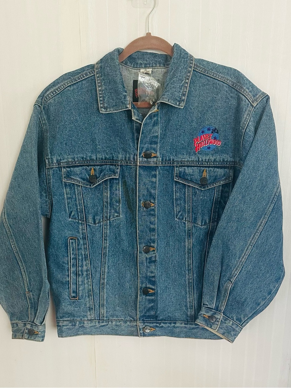 Vintage Planet Hollywood Orlando Logo Trucker Denim Jacket